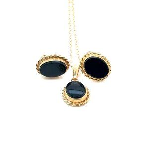 Minimalist 14K Gold Carla Earrings & Necklace Set